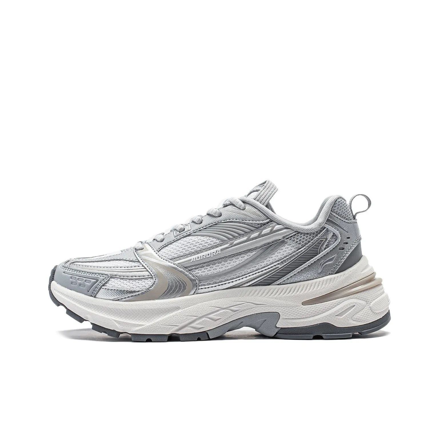 LiNing Aurora 2K V2 Cushioning, Slip Resistant, Abrasion Resistant Support Low Top Casual Shoes Women's Silver White
