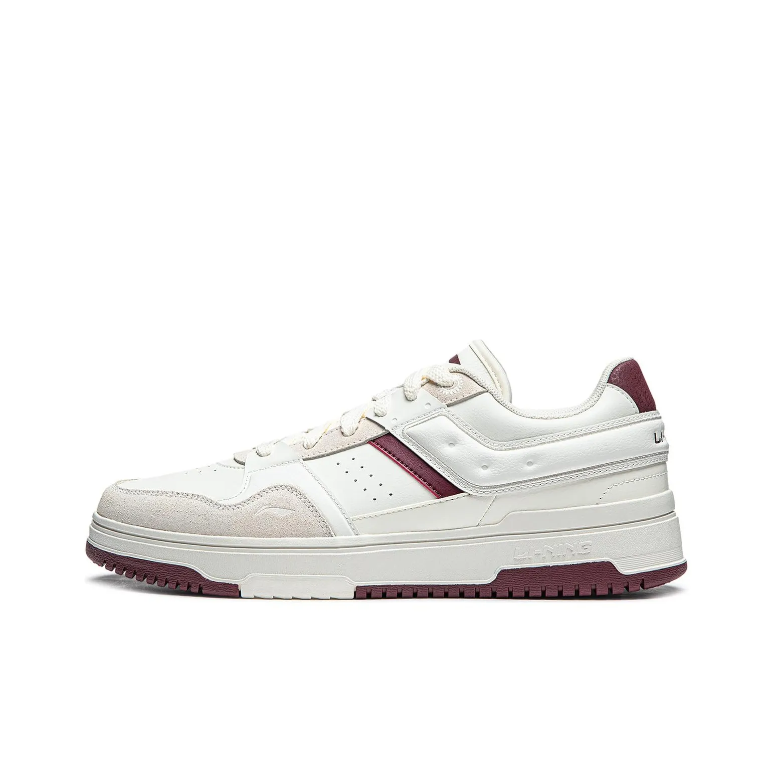 LiNing Tianji 2.0 Slip Resistant, Abrasion Resistant, Lightweight, Breathable Low Top Skateboard Shoes Men's White Red