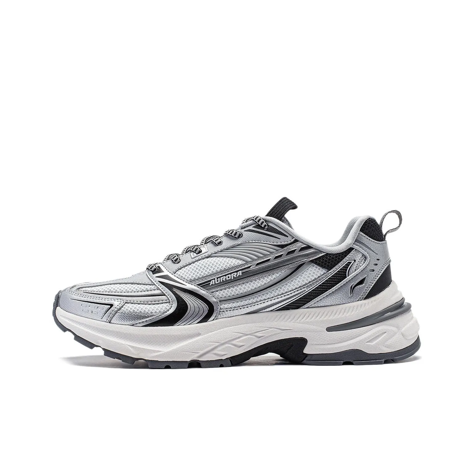 Лайнер Aurora 2K V2 Амортизация Противоскользящий Устойчивый к истиранию Поддержка Низкий Верх Повседневная Обувь Мужская Белый Серебряный