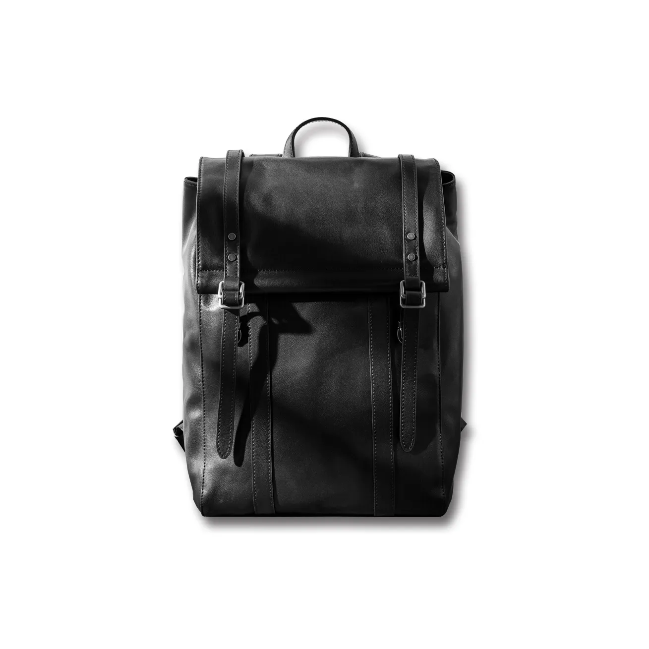 Back Step Первый слой Растительное дубление Корова Настоящая кожа Рюкзак Ноутбук Сумка Путешественный Рюкзак Большой Унисекс Черный