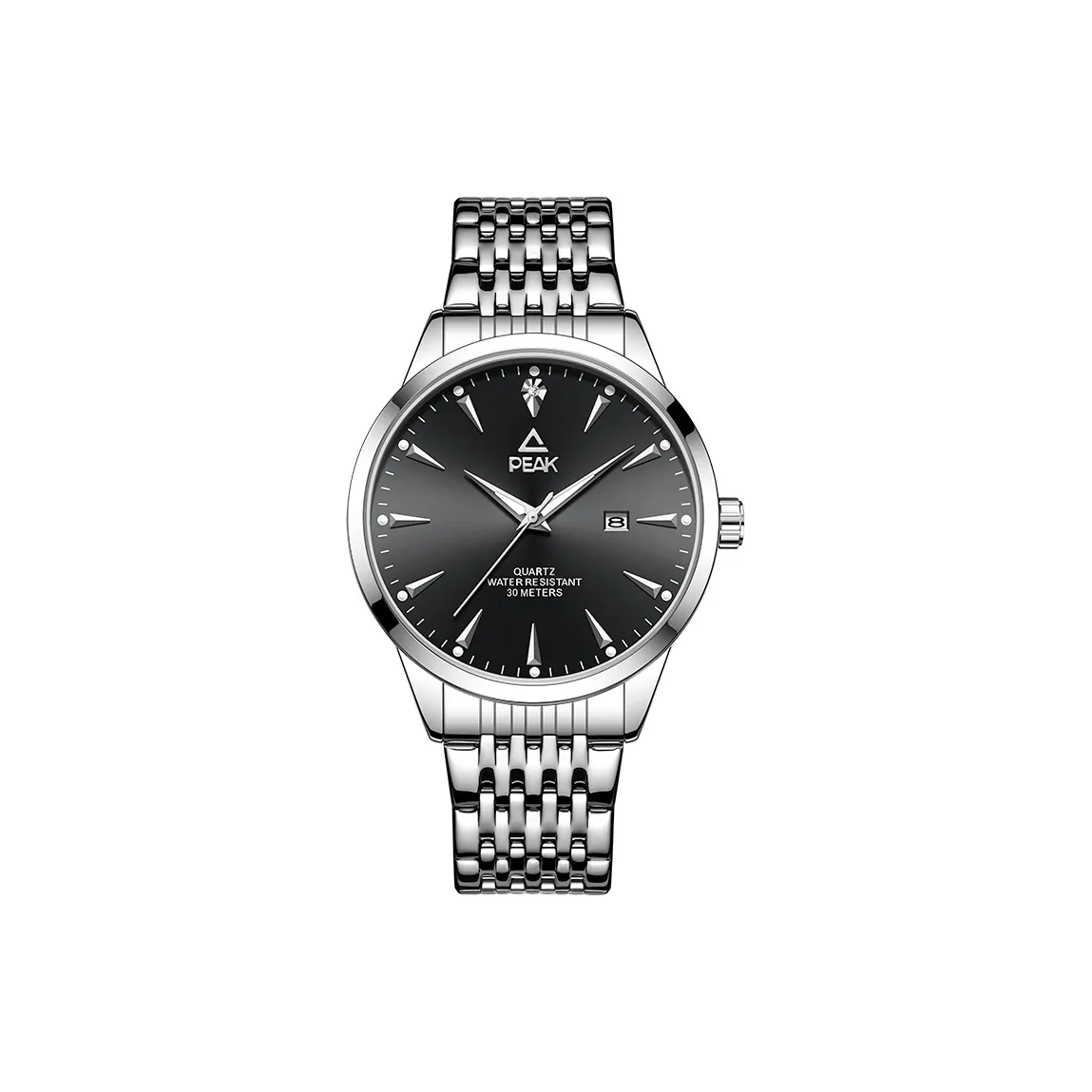 PEAK ASPIRE Кварцевый механизм ремешок из нержавеющей стали черный циферблат мужские часы