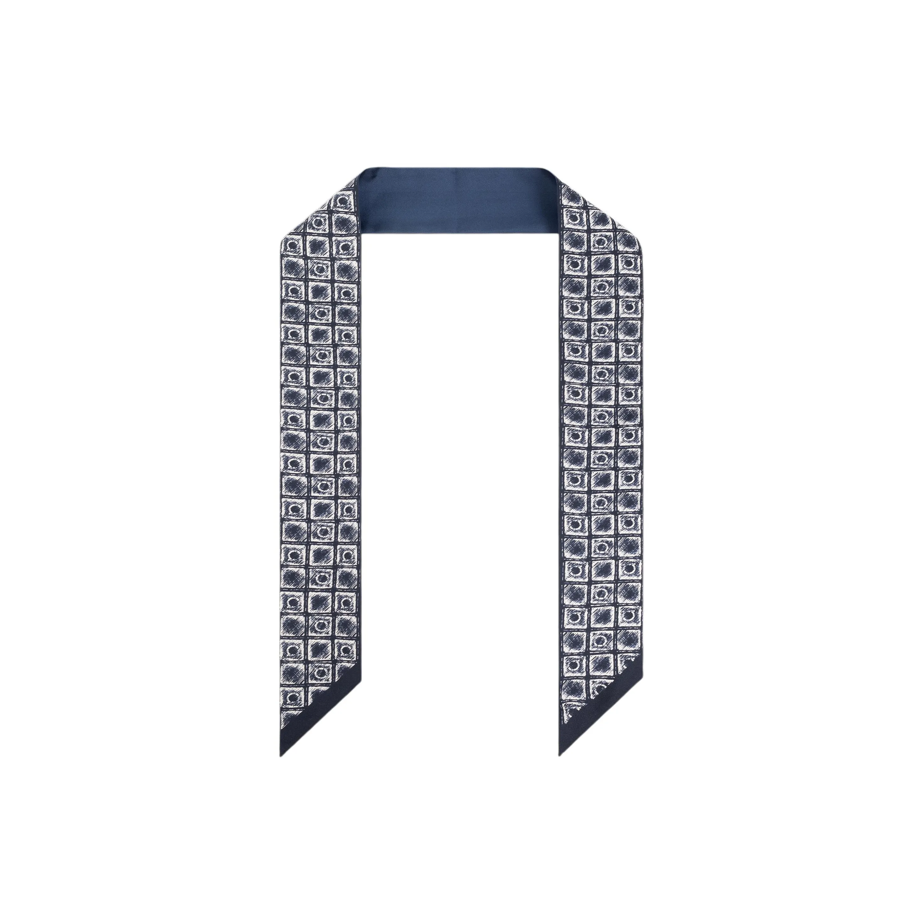 FERRAGAMO Silk Scarves Women's Dark Blue