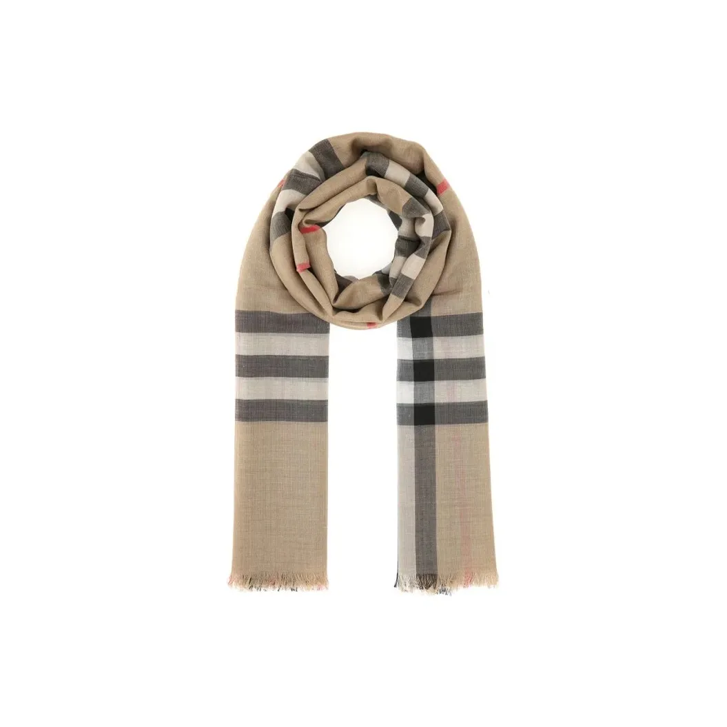 Burberry Checked Frayed Edge Scarf