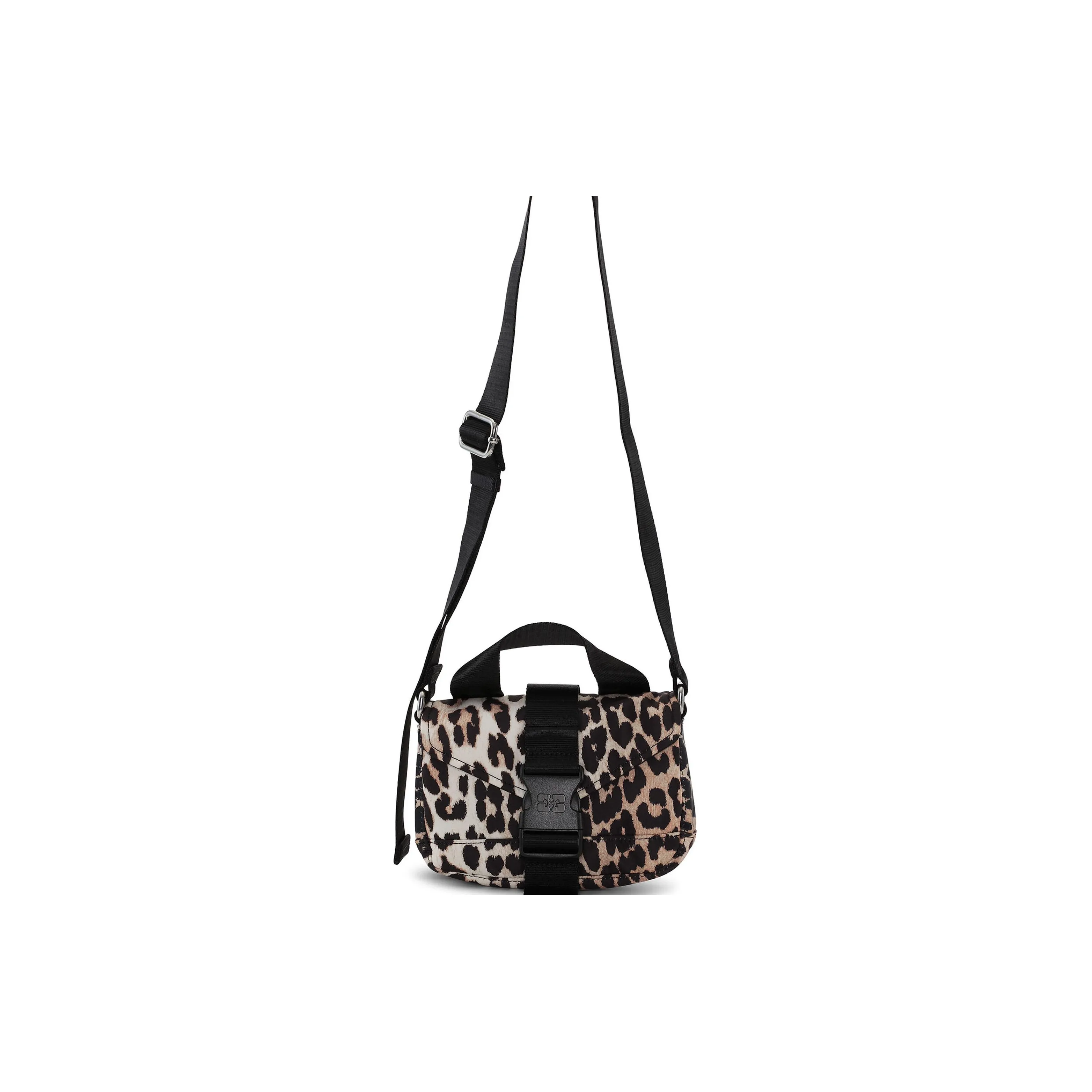GANNI Leopard Printed Foldover-Top Crossbody Bag