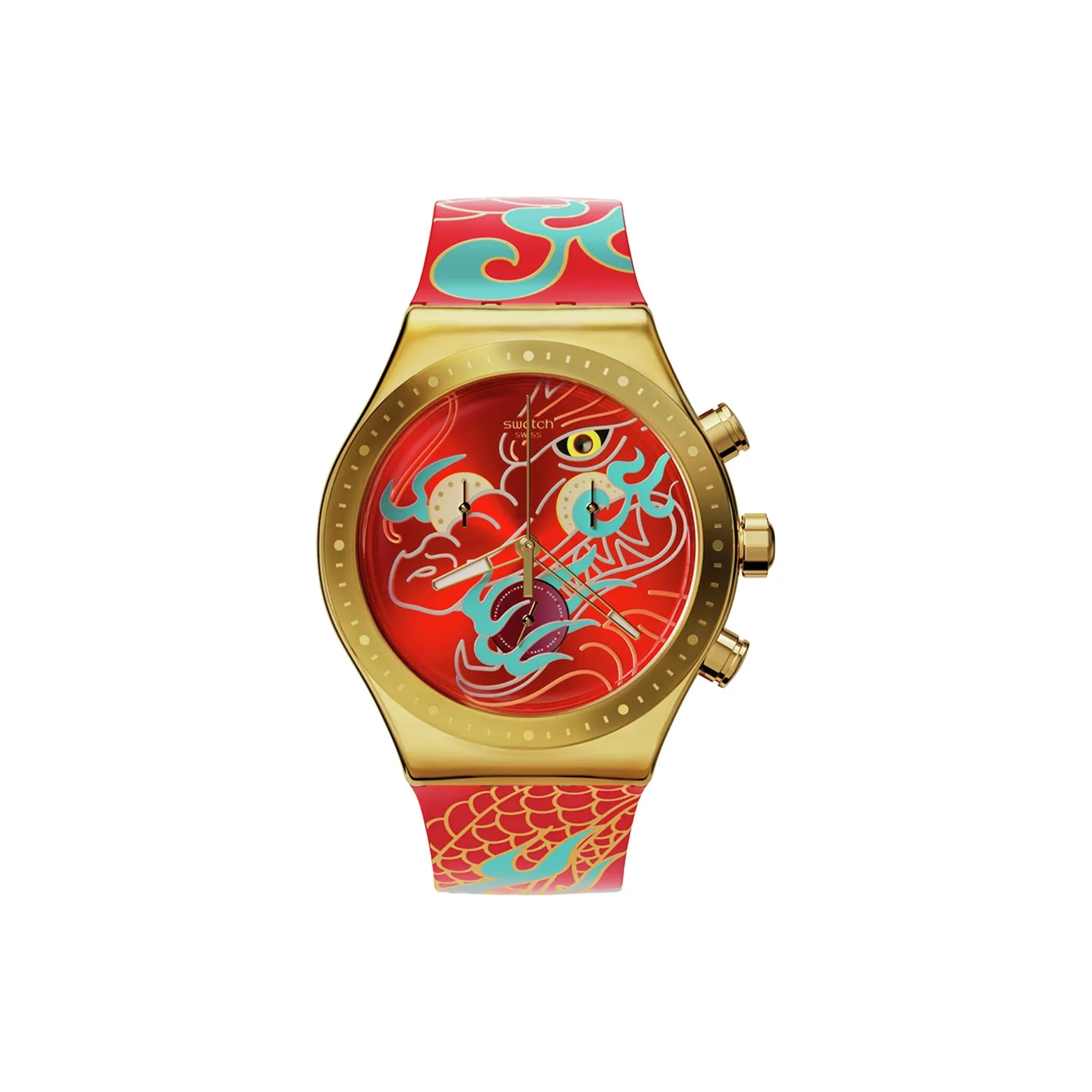 Swatch Quartz Movement Унисекс Часы 49 мм Красные