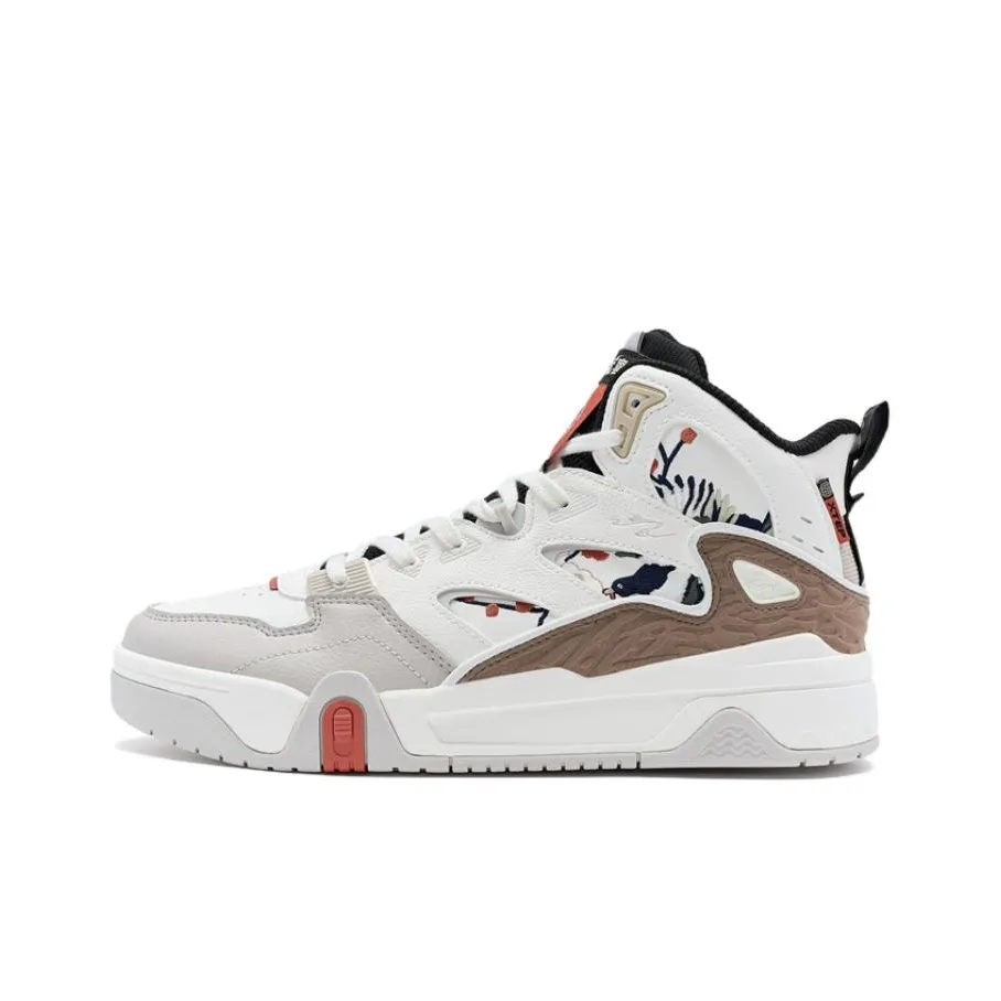 XTEP Амортизация Износостойкие Высокие Кроссовки для Скейтбординга Мужские Белые