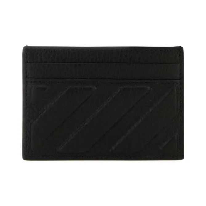OFF WHITE Diag stripe Leather Cardholder