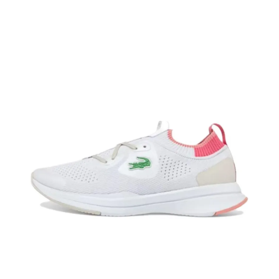 LACOSTE Collaboration Устойчивая к истиранию низ Резистентный низ Низкий топ Повседневный Женские Белый Розовый