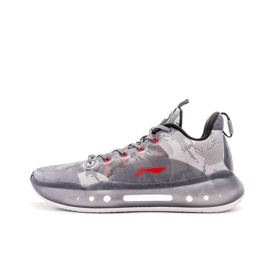 Aape x LiNing YuShuai 14 Boom Low Cushioning Wear Resistant Low Top Basketball Shoes Men's Haze Gray