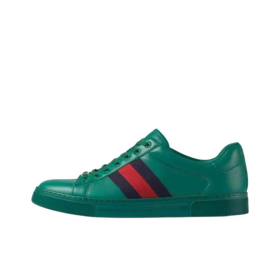 GUCCI Skateboard Shoes Men Low Top Green