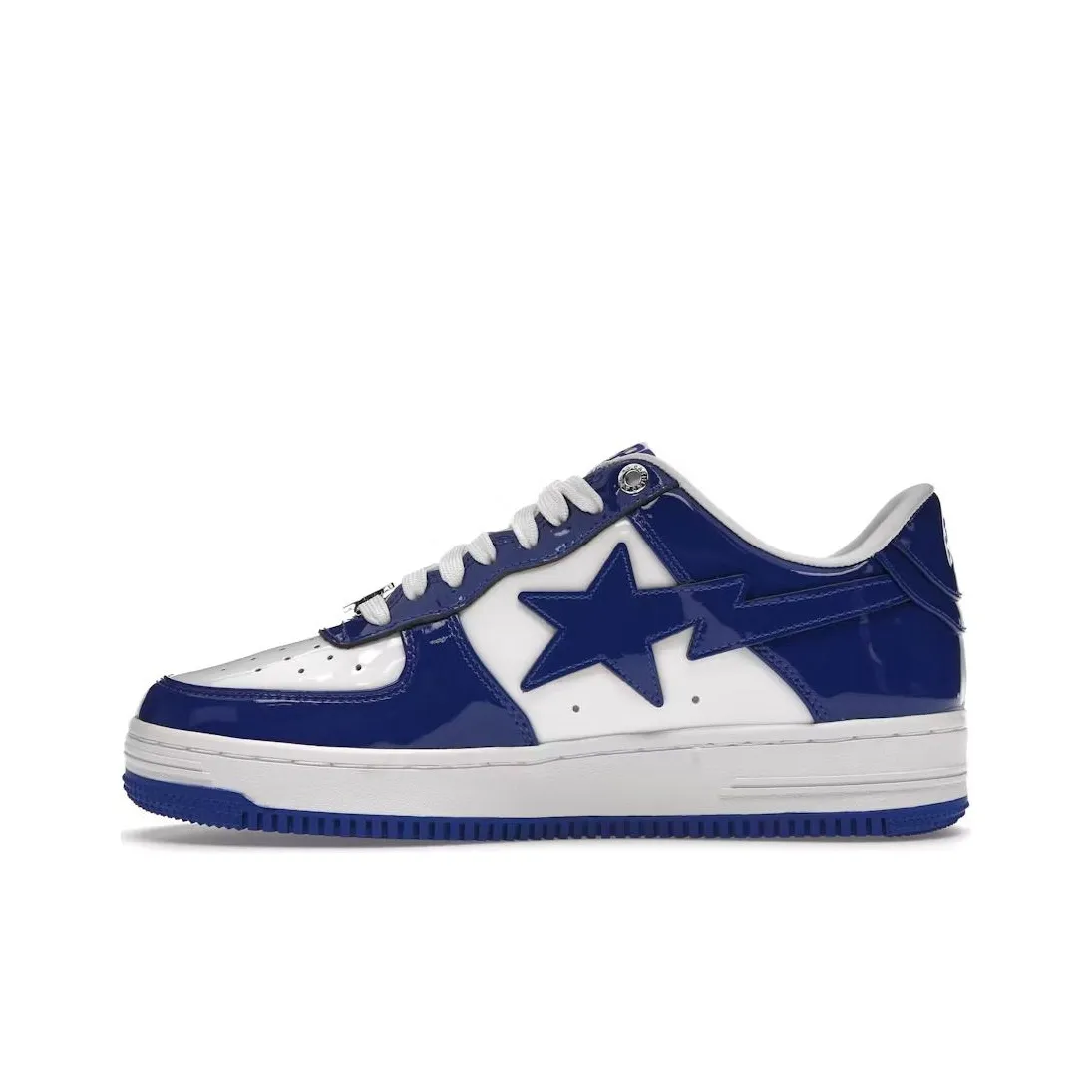 A BATHING APE Bape Sta Patent Leather White Blue 2023