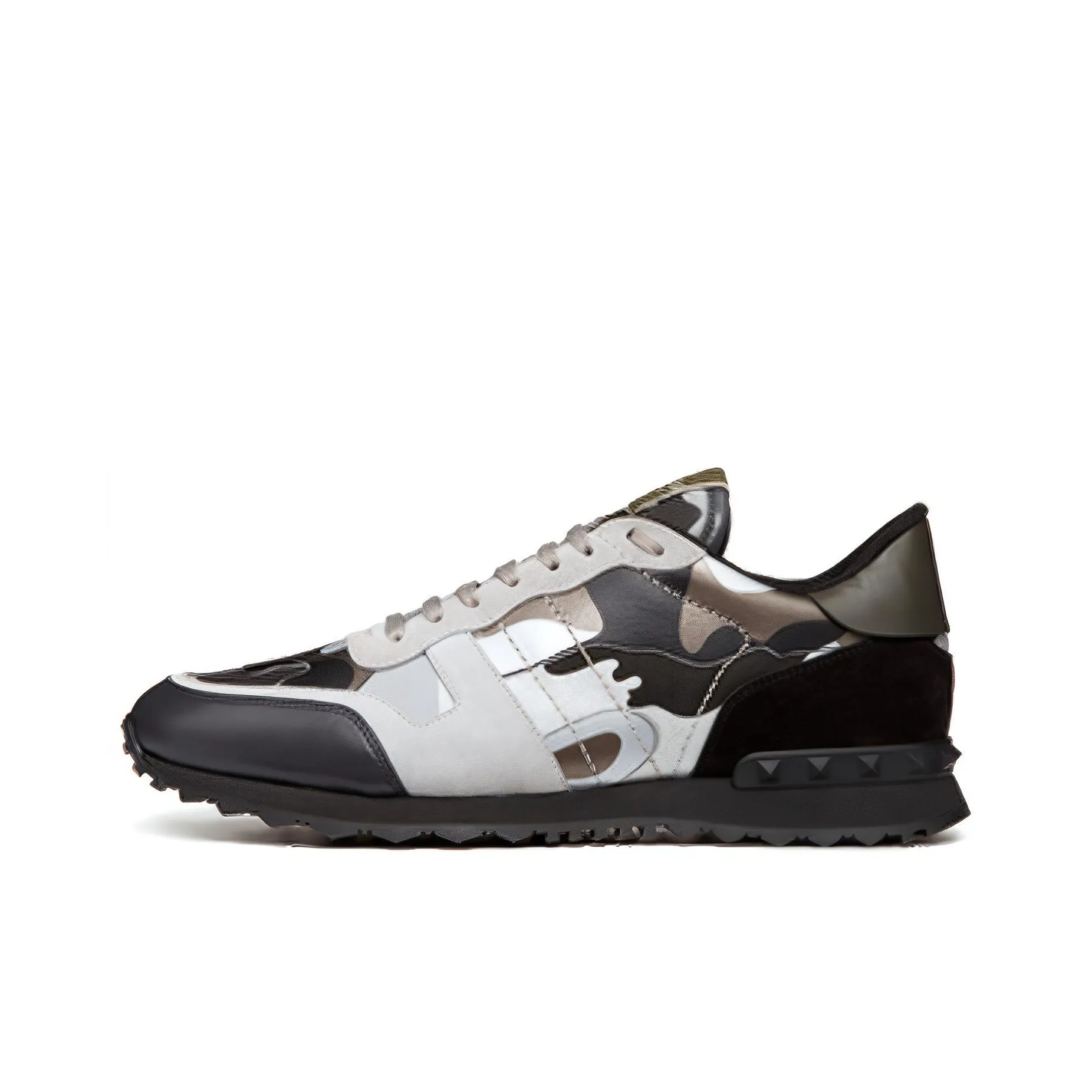 Valentino Rockrunner Rockstud Lace 'Grey Black Camo'