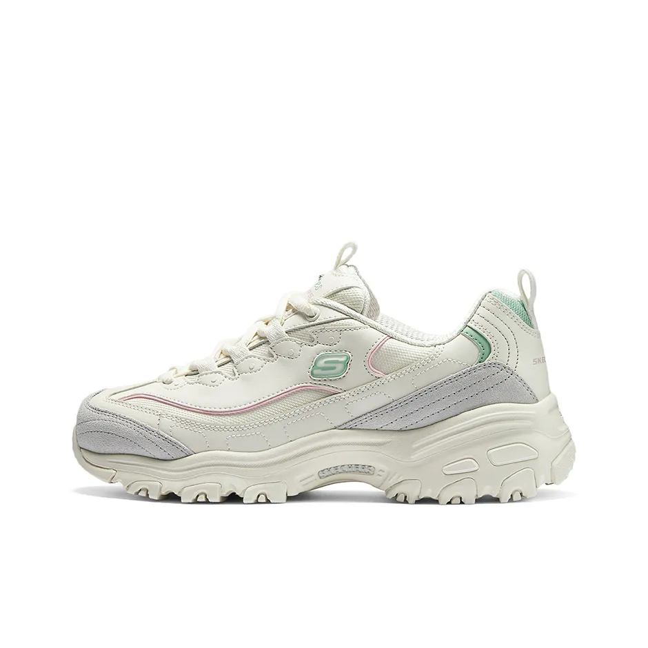 Skechers DLITES Low Top Chunky Sneakers Women's White Green