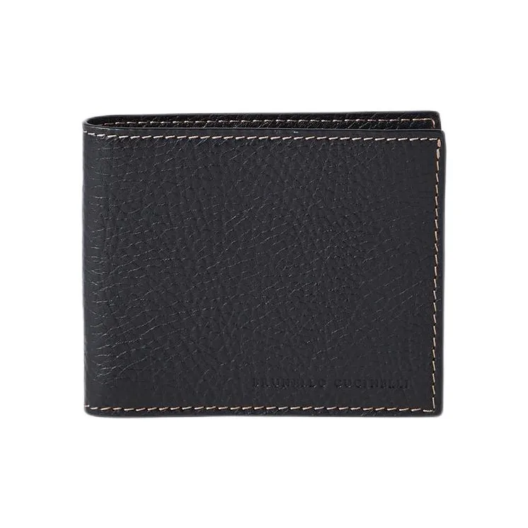 Brunello Cucinelli Grain Cow Leather Wallet Men's Black