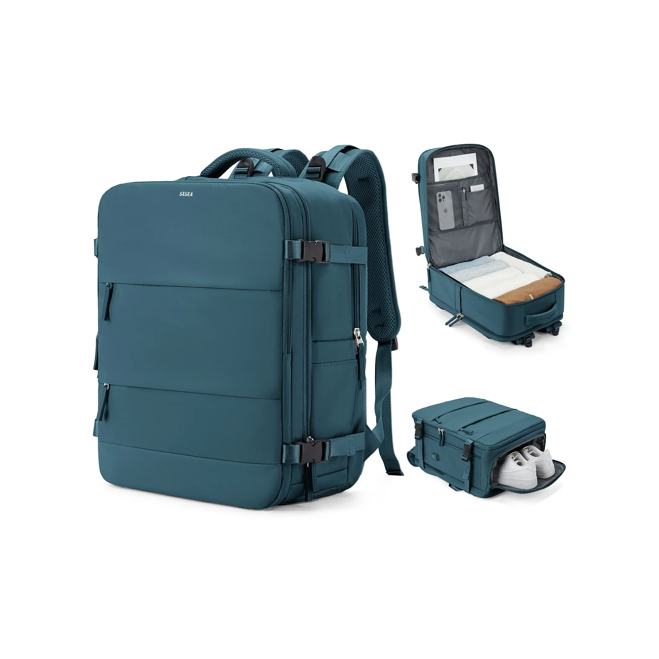 Sisea Fabric Travel Bag Backpack Tubas Unisex Black/Army Green/Gray Blue/Gray Brown/Peacock Blue/Lotus Root Powders