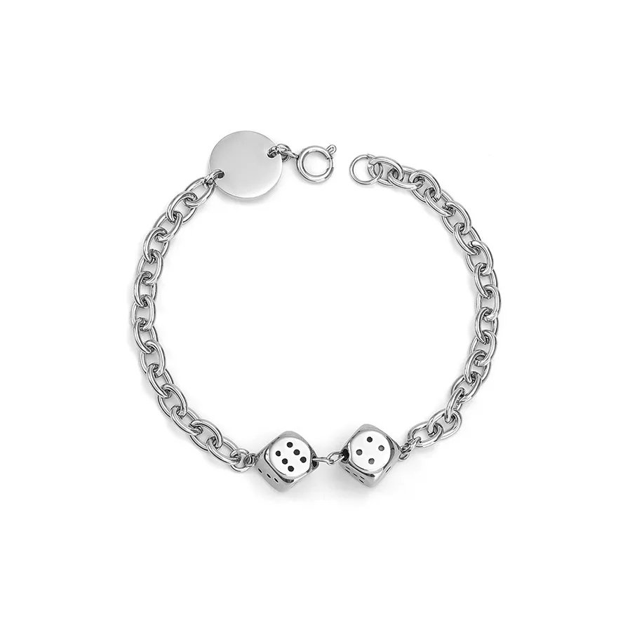 AKAK Титановый стальной браслет унисекс серебристо-белый