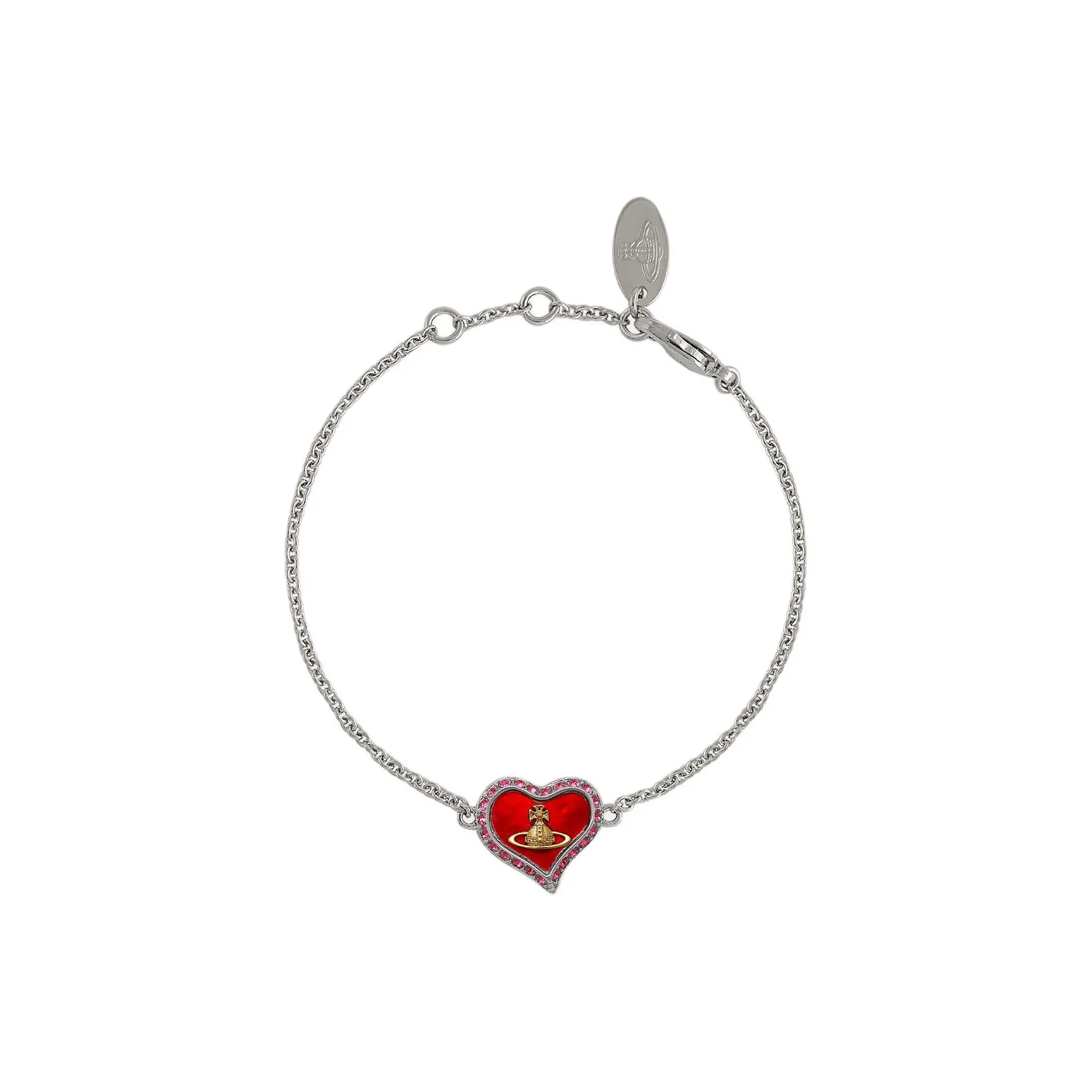 Vivienne Westwood Латунь Искусственный кристалл Браслеты Унисекс Серебряный