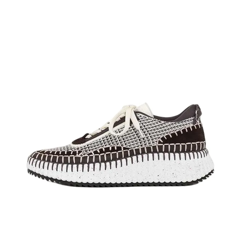 Chloé Nama Knit Lace-up Sneakers