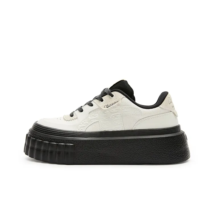 Champion Pompadour Shoes Champ Creeper 1 Low Top Skateboard Shoes Women's Black White