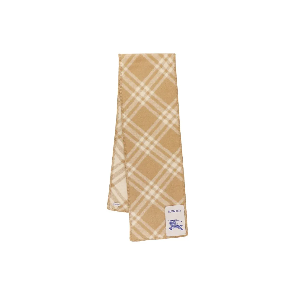 Burberry Checkered Logo Patch Scarf