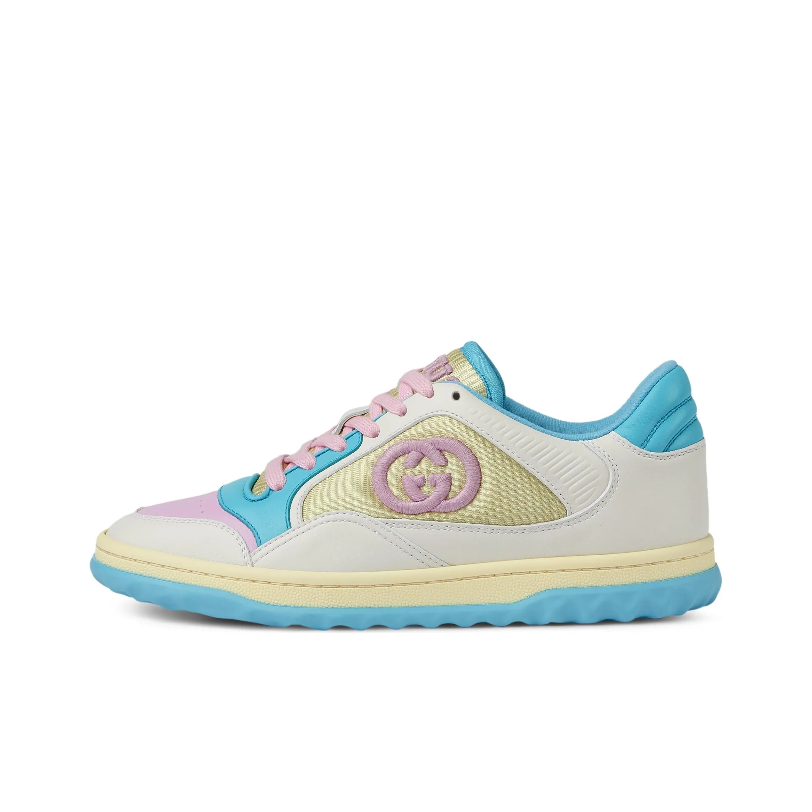 GUCCI Women's MAC80 Sneaker Pastel Pink And Light Blue Leather