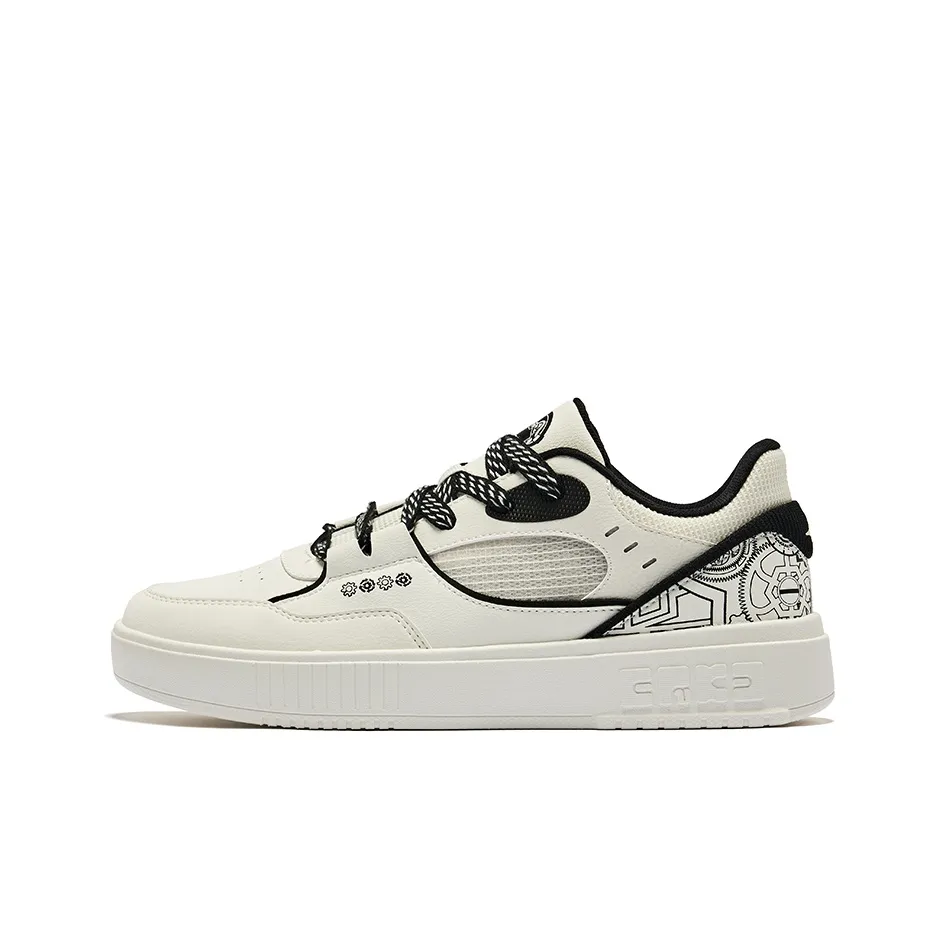 Erke Skateboard Shoes Men's Low top Microcrystal White Jet Black