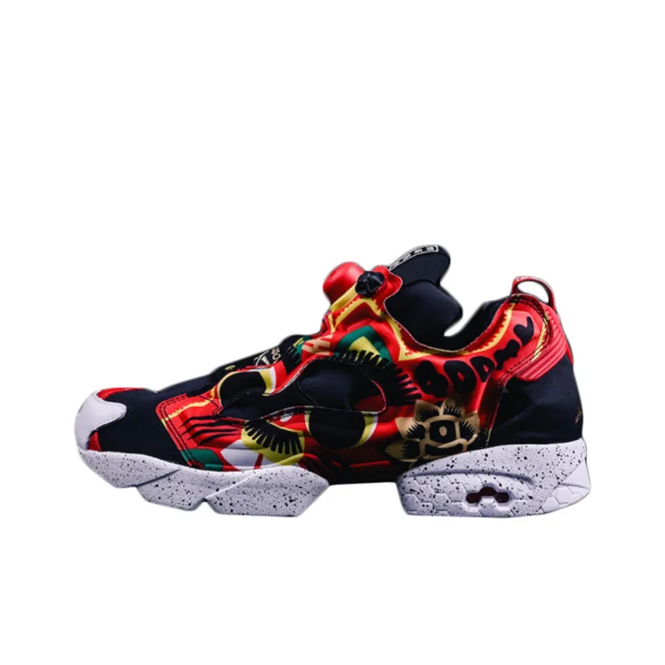 Reebok совместный Instapump Fury 3AM Бумага Тигр Низкий Топ Повседневный Унисекс Красный Черный
