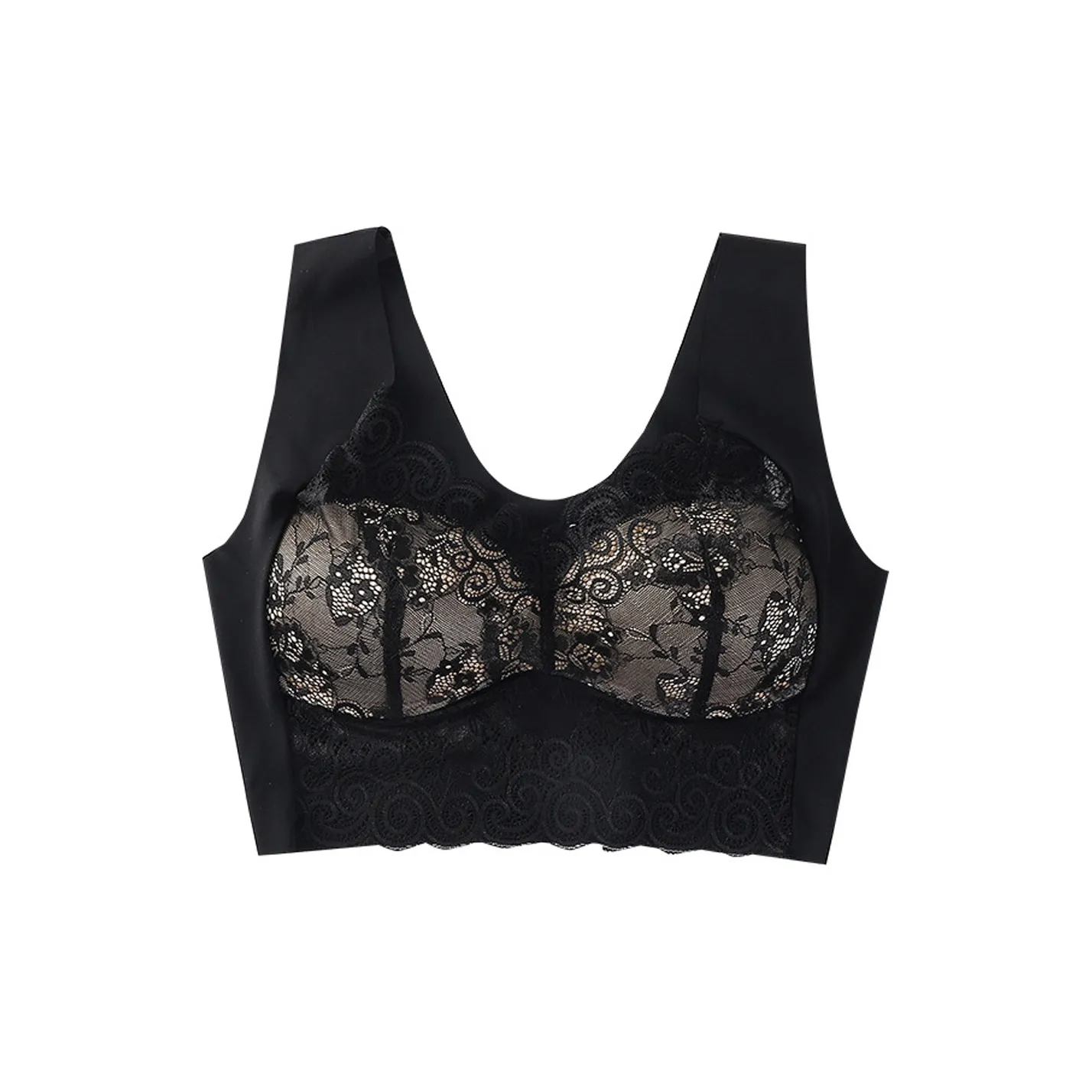 Flowers In Water Bra Women's Transparent Black