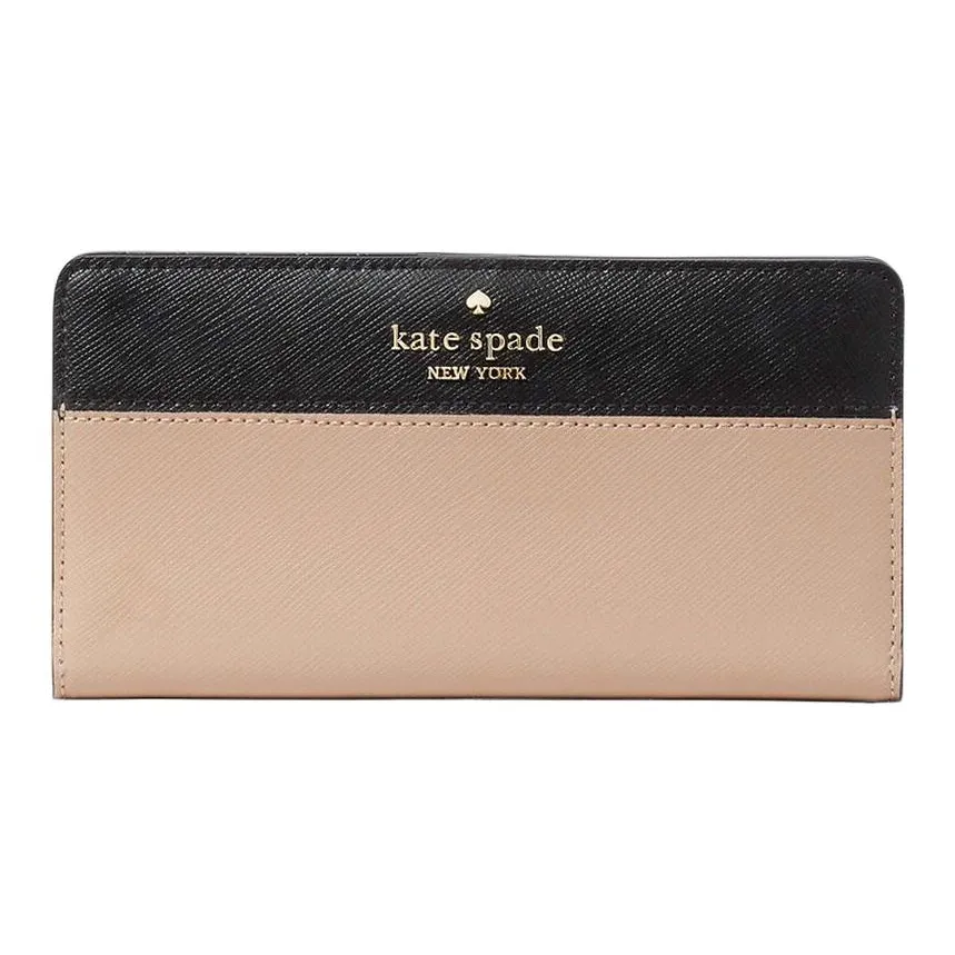 Kate Spade Saffiano Leather Wallet Tubas Women's Toasted Hazelnut