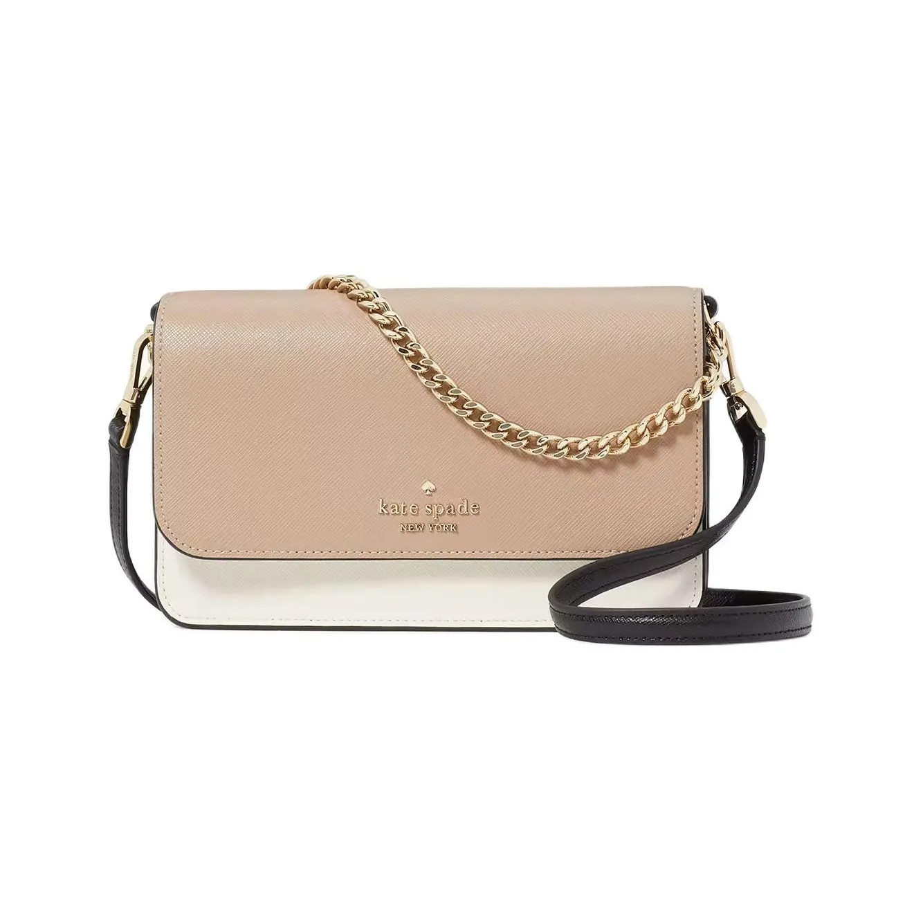 Kate Spade Cross Stitch Leather Shoulder Bag Crossbody Bag Small Size Women's Multi Roasted Hazelnuts