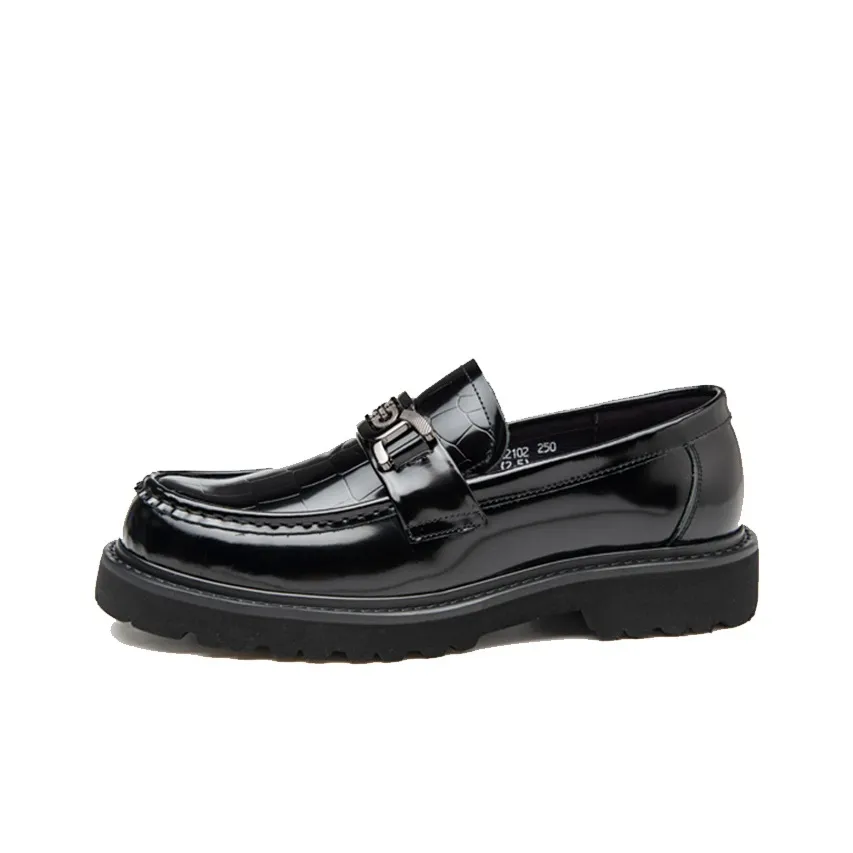 GZZ Loafers Men's Black/Burgundy