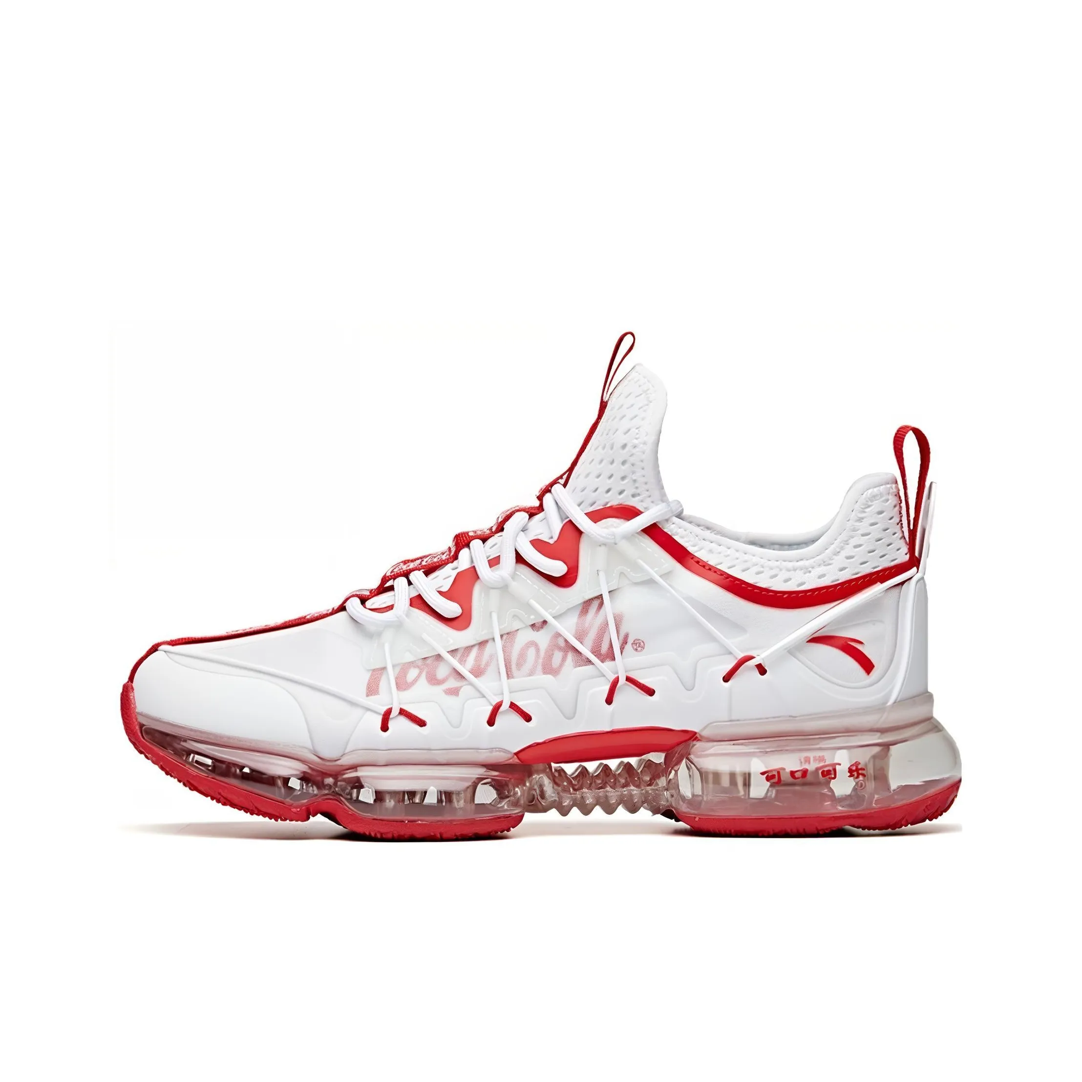 COCA COLA x ANTA Амортизаторы Slip Устойчивый к истиранию Низкий Топ Беговые кроссовки Мужской Белый Красный