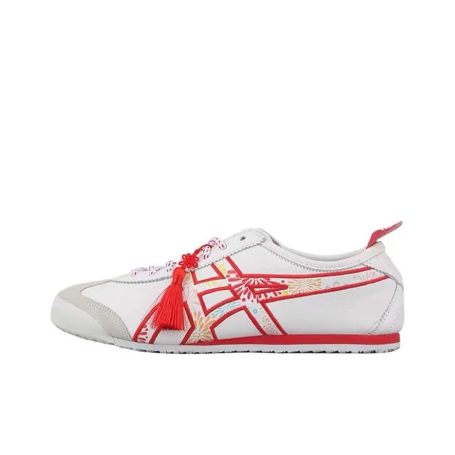 Onitsuka Tiger MEXICO 66 Slip-on устойчивый к истиранию баланс легкий низкий топ повседневный унисекс белый красный