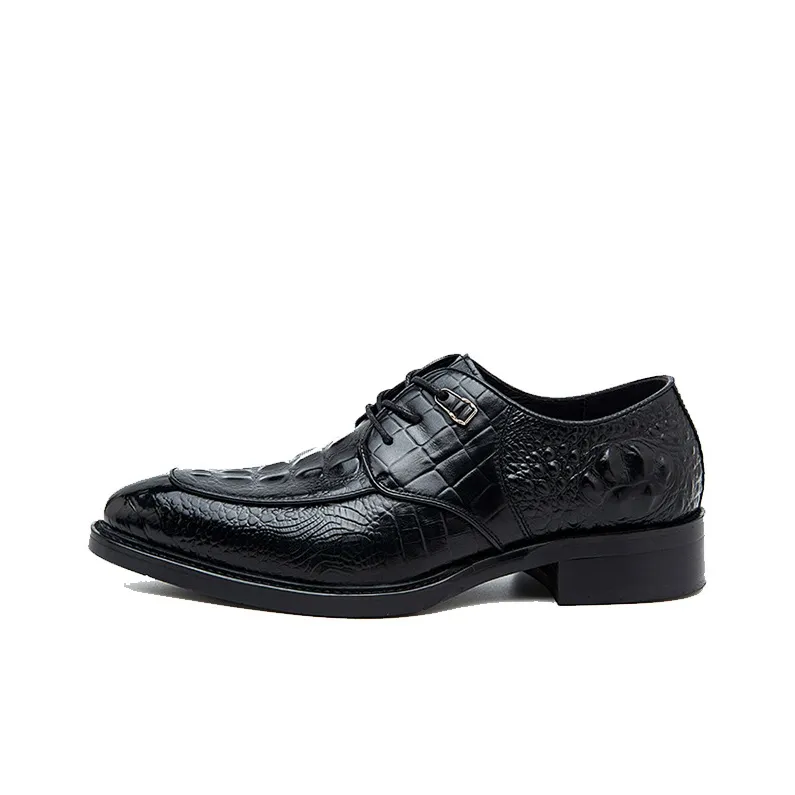 GZZ Dress Shoes Men's Low Top Black/Burgundy