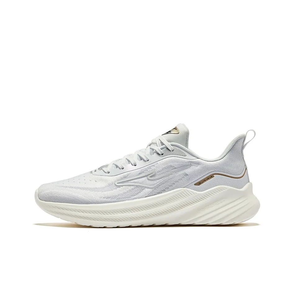 Erke Slip Resistant Low Top Running Shoes Men's Uke White Bright Silver