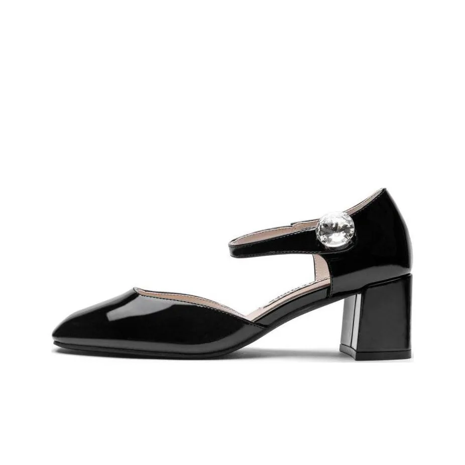 TOOMANYSHOES Луна Танго Грубый каблук Туфли Мэри Джейн 5,5 см Женские