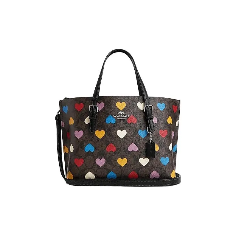 COACH Leather Tote Bag, Shopping Bag, Handbag, Shoulder Bag Women's Coffee