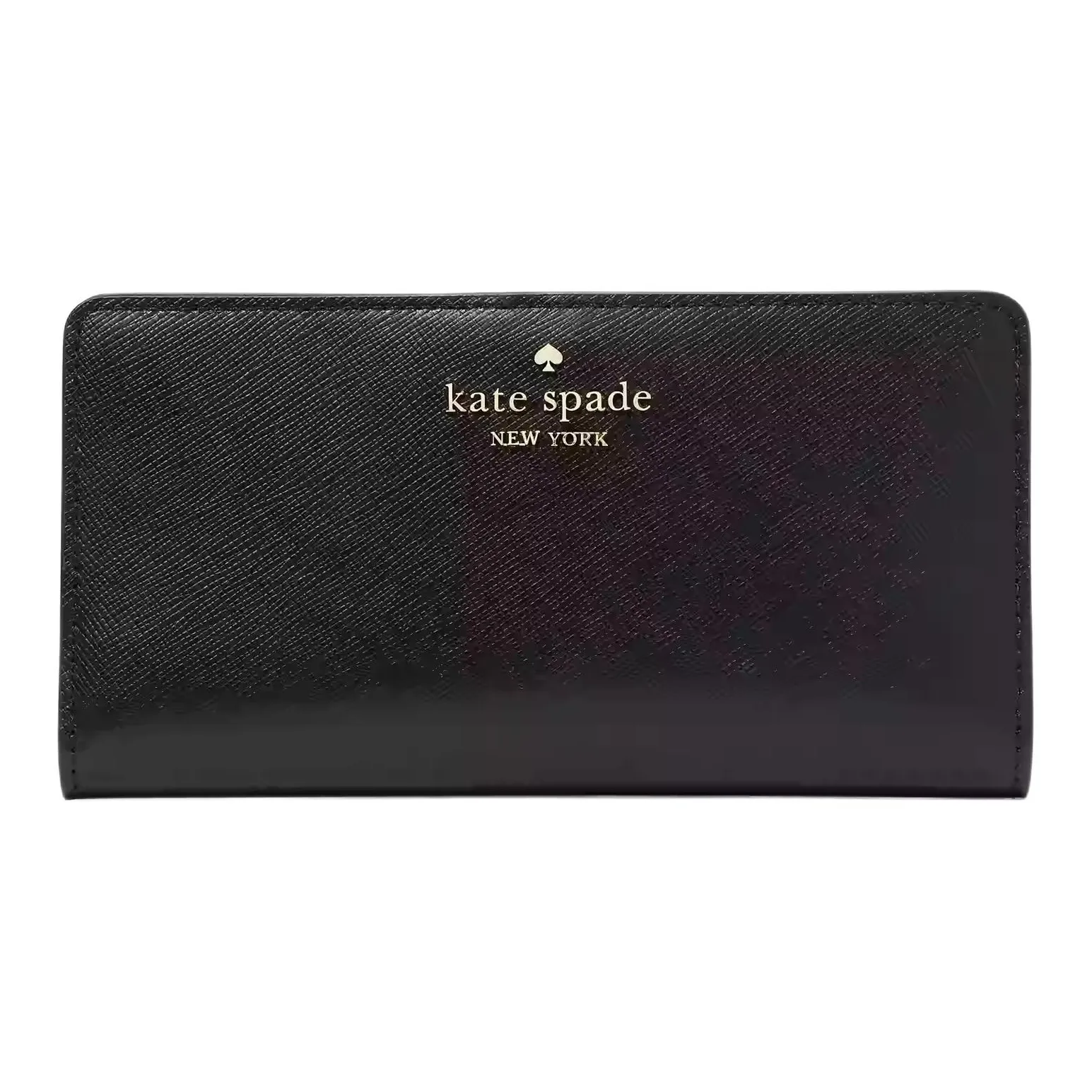 Kate Spade Cross Grain Leather Wallet Tubas Women's Black