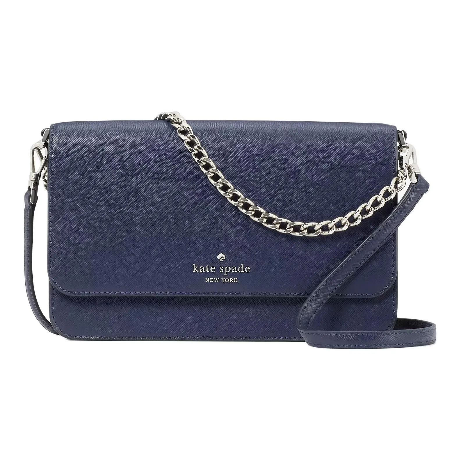 Kate Spade Cross Grain Leather Crossbody Bag, Shoulder Bag Women's Marine Blue