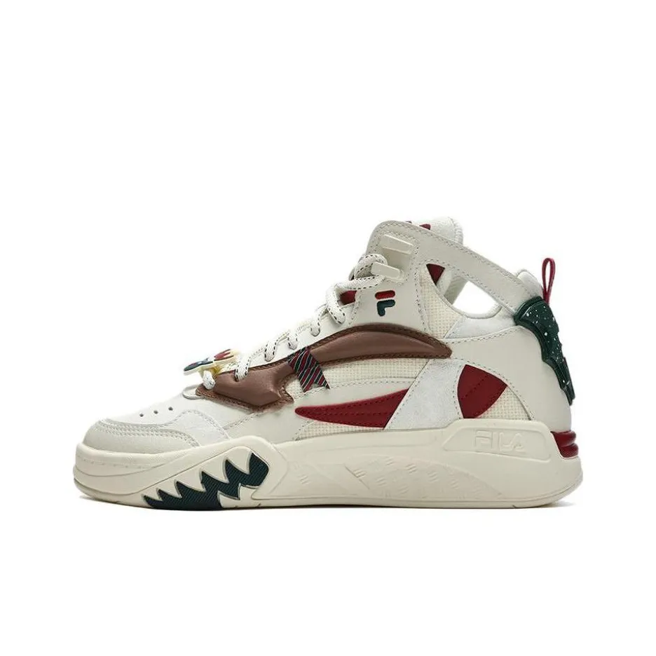 FILA FUSION DESPERADO Fugitive Xmas Mid Top Basketball Shoes Women's White Red
