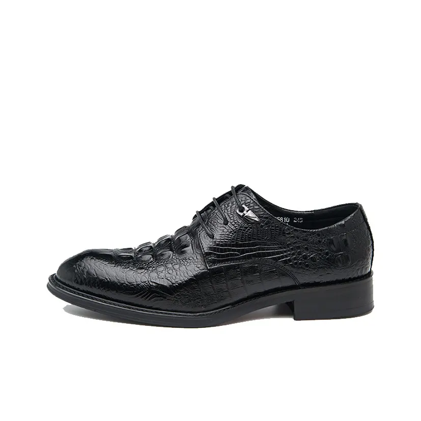 GZZ Dress Shoes Men's Low top Black/Burgundy