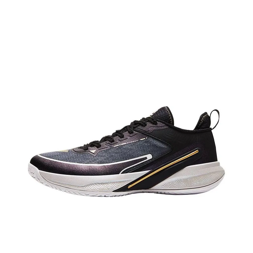 PEAK Tai Chi Volleyball Shoes Cushioning Wear Resistant Low Top Training Shoes Men's Black Gold