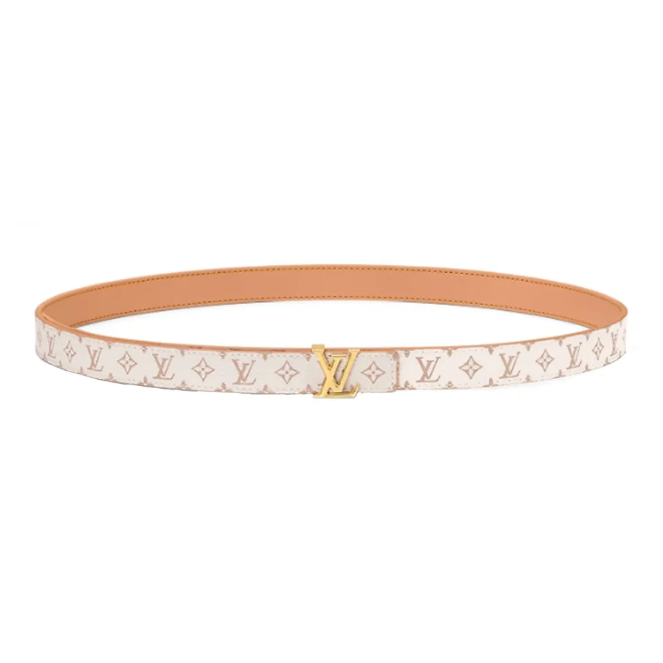LOUIS VUITTON 24 Early Spring Logo Leather Belts Women's Orange Pink Width 2CM