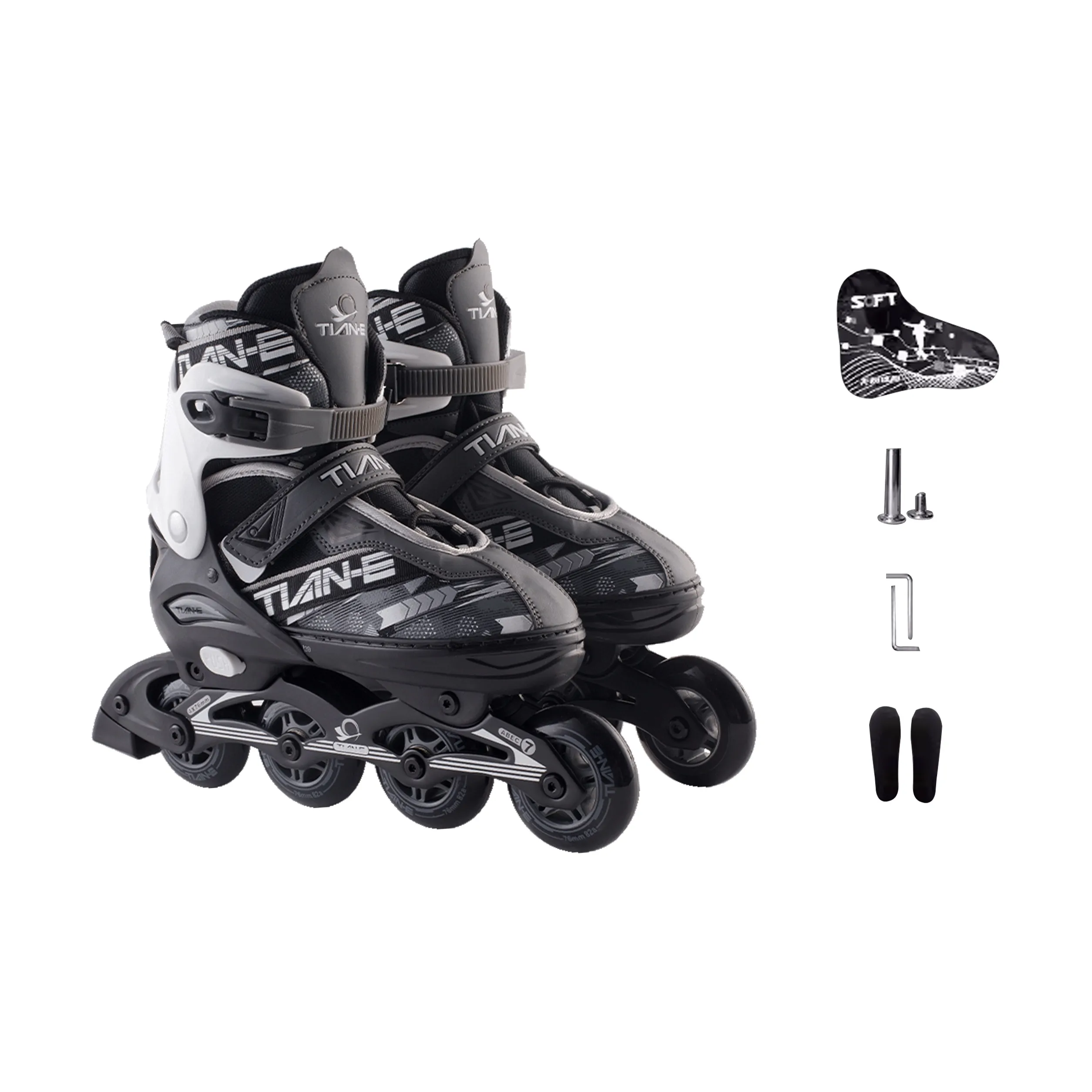 SOFT Inline Skates Alloy Knife Rack Casual Skating Shoes For Beginners Roller Skates Unisex Size Adjustable