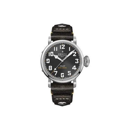 ZENITH Автоматический Механический Movement Мужские Пилот Часы 45 мм Черные