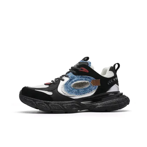 TRUMPPIPE Толстоподошвенные кроссовки Low Top Черно-синие Мужские