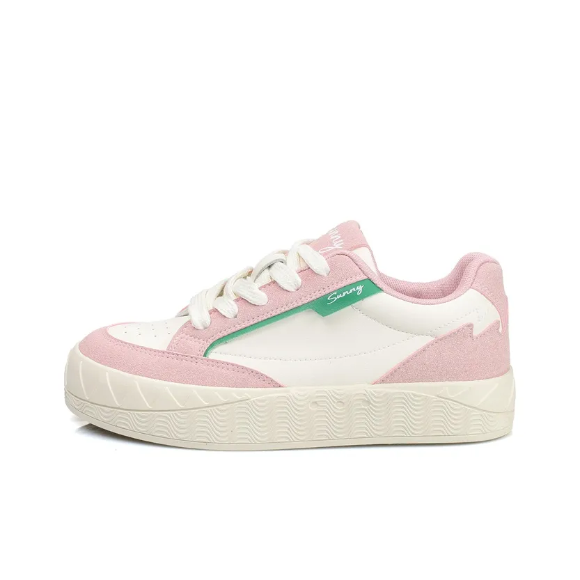 B10CROWN Low Top Skateboard Shoes Women's Beige Pink