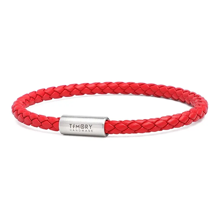 TUBAOSHU Коровья кожа кожаный браслет шнурок на запястье унисекс красный