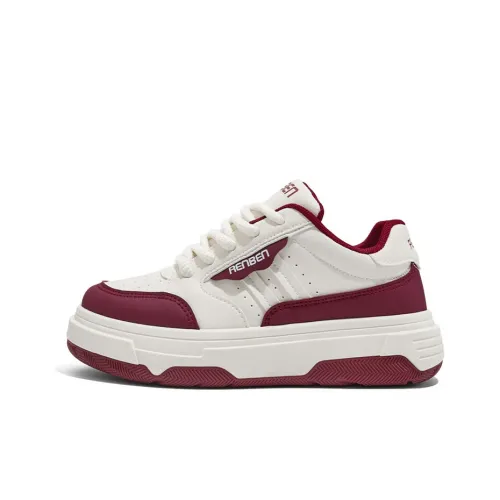 RENBEN Кроссовки для скейтбординга Low Top Бежево-красные Женские