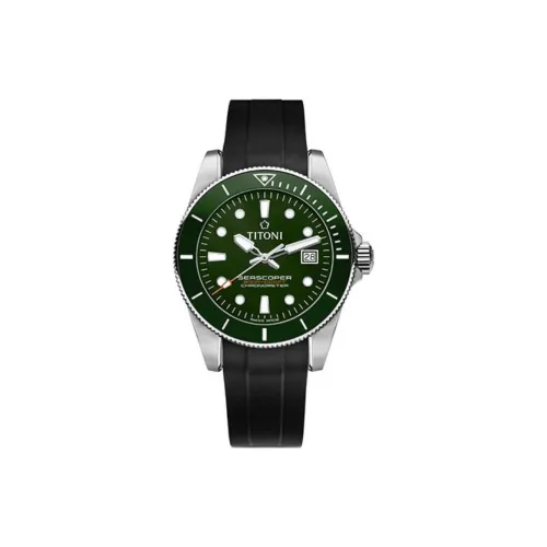 TITONI Механический Movement Мужские часы 42 мм Зеленые